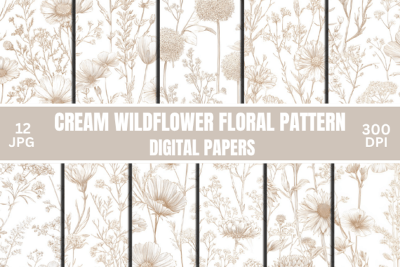 Download Delicate Cream Wildflower Floral Pattern - Floral pattern Collection