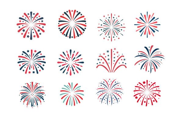 Download 4th of July Fireworks Vector Clipart Set - Fire Collection