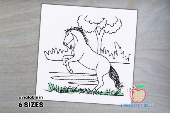 Download Wild Horse in Forest Quick Stitch - Premium Resources