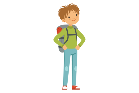 Download Boy with Tourist Backpack. Outdoor Trave - Tour Collection