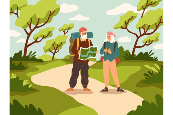 Download Old People Tourist Walk. Happy Active El - Tour Collection