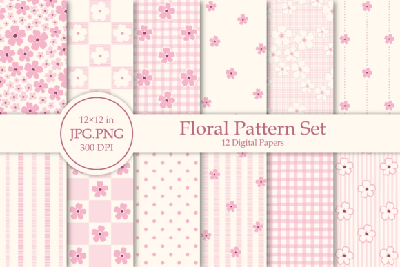 Download Pink Floral Pattern Set - Floral pattern Collection
